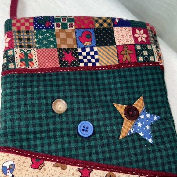 Homemade Primitive Country Christmas Stocking Patchwork Cottagecore Rustic - Picture 5 of 7